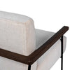 Drake Occasinal Chair with Black Metal Frame & White Linen Upholstery