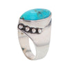 Beautiful Easter Blue Turquoise Sterling Silver Ring in Size 11