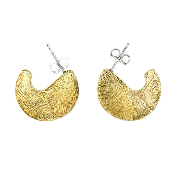Orbit Earrings in 14K Gold Fill and Textured Brass