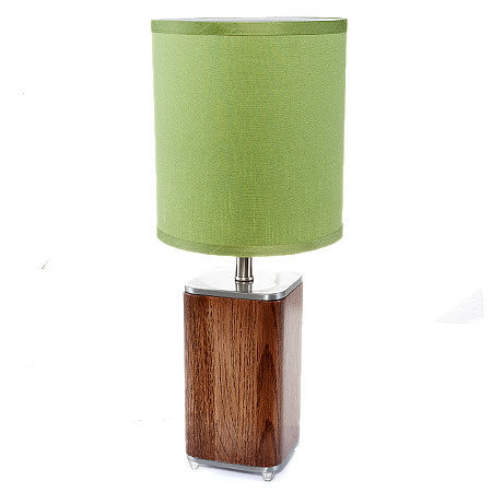COBB Modern Table Lamp Brushed Nickel and Walnut Base Hollywood