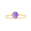18K Solid Gold Ring with Hemisphere Amethyst Size 7
