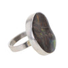 Mesmerizing Natural Boulder Opal Sterling Silver Ring Size 8 - Adjustable