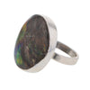 Mesmerizing Natural Boulder Opal Sterling Silver Ring Size 8 - Adjustable