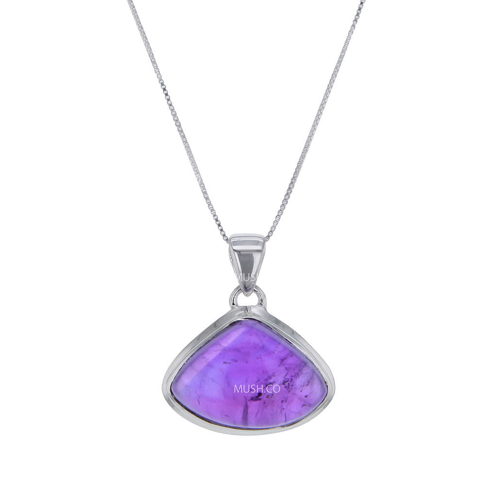 Arch Cabochon Amethyst Pendant Necklace Hollywood