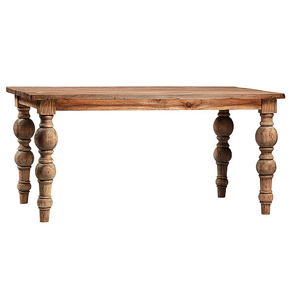 Mindi and Pine Wood Dining Room Table With Turned Legs Hollywood