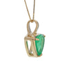 Trilliant Cut Natural Columbian Emerald in 14K Solid Gold Pendant Necklace
