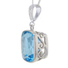 Emerald Cut Blue Topaz Crystal Pendant Necklace