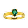 Erin Brilliant Faceted Oval Emerald Ring in Solid 14K Gold Size 8