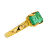 Raw Emerald Ring in Solid 14K Gold Size 6
