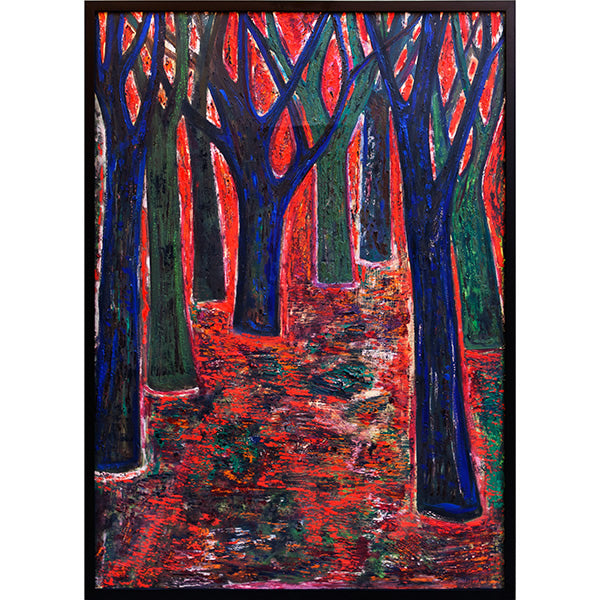 Forest At Sunset Vintage Abstract Painting by Nikolay Nikov Hollywood