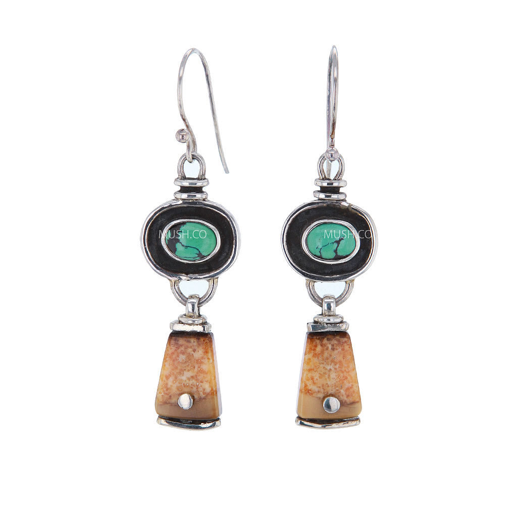 ancient-fossil-artifact-and-turquoise-earrings-v2