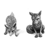 Foxes Salt and Pepper Shakers in Sterling Silver Pewter