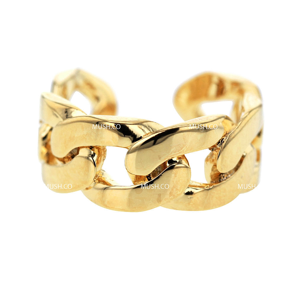 Franco 14K Gold Plated Brass Open Ring Hollywood