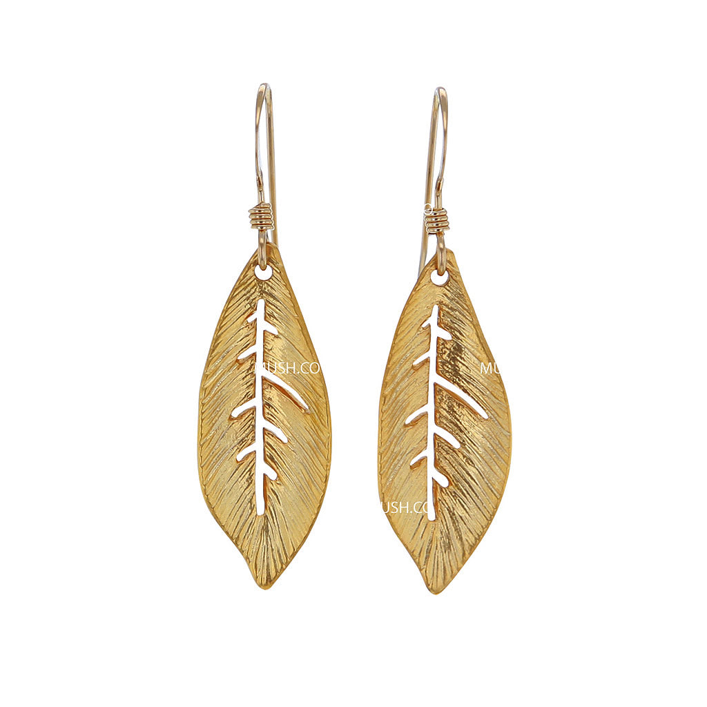 Leaf Earrings in 14k Gold Filled Sterling Silver Hollywood