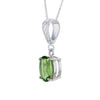 Oval Cut Green Fluorite & Sterling Silver Pendant Necklace