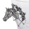 Race Horses Glass Ice Bucket made from Sterling Silver Pewter