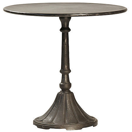 Round Bistro Table with Cast Iron Base & Steel Top Hollywood