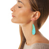 Authentic Natural Kingmman Turquoise Slab Earrings Large v1