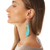 Authentic Natural Kingmman Turquoise Slab Earrings Large v4