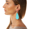Authentic Natural Kingmman Turquoise Slab Earrings Large v3