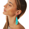 Authentic Natural Kingmman Turquoise Slab Earrings Large v2
