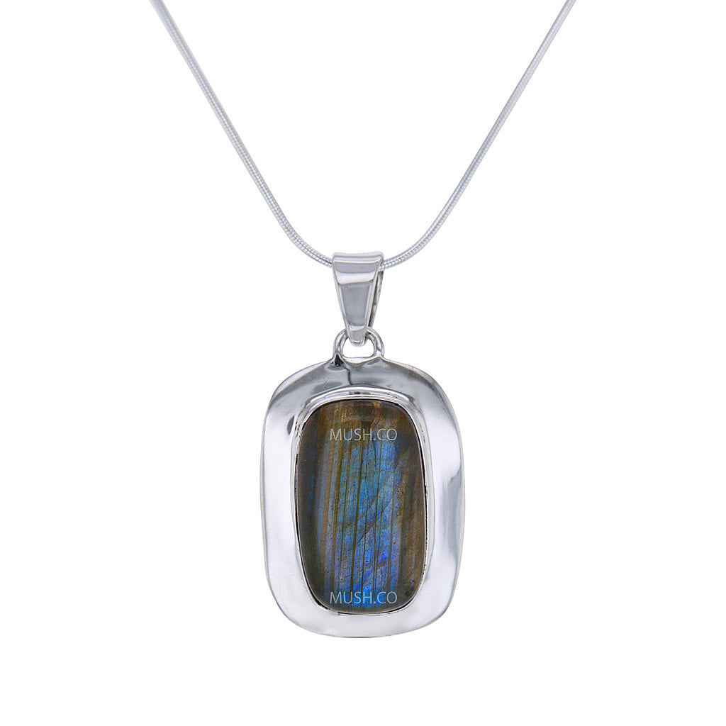 Labradorite Cabochon Pendant Necklace Hollywood