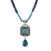 Turquoise & Lapis Lazuli Beaded Runway Necklace