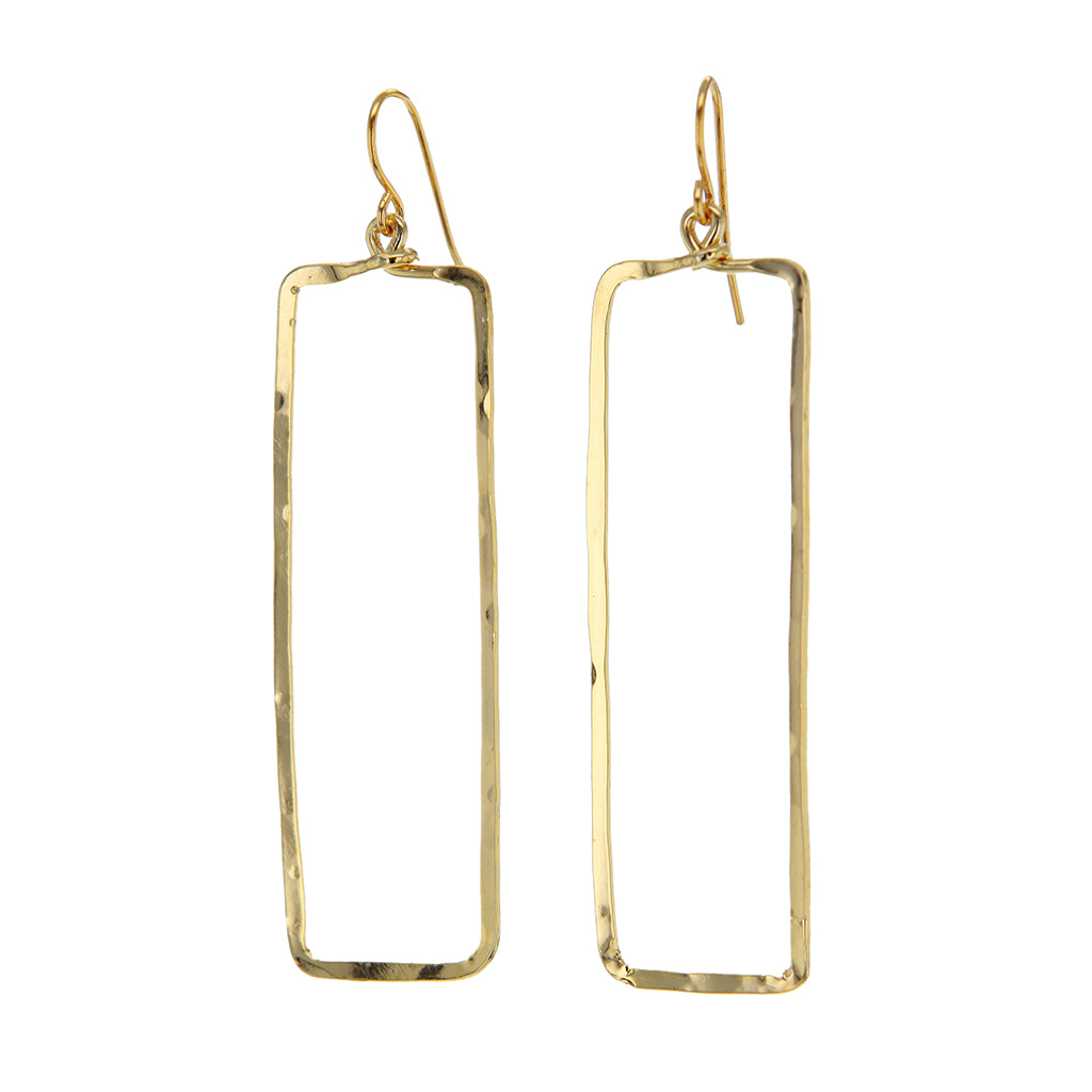 Moira Large Lightweight Rectangle Hoop Earerings in 14 K Gold Filled Sterling Silver Hollywood