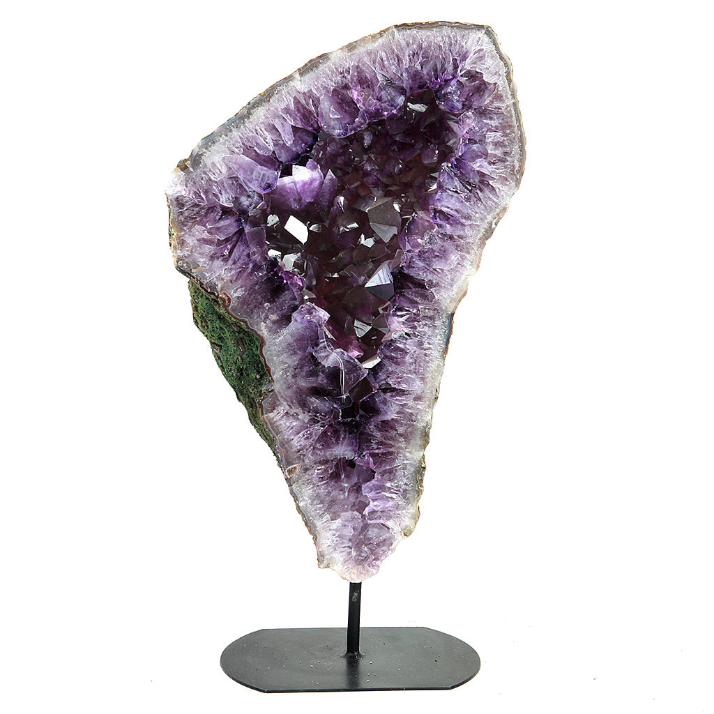 26" Amethyst Geode Cathedral With Metal Stand - Brazil