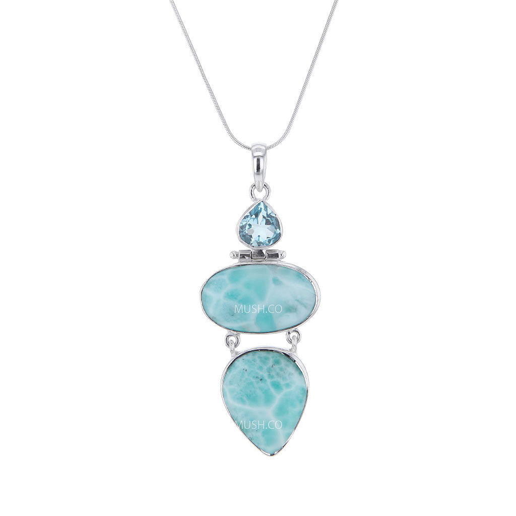 16-aquamarine-bead-necklace-with-a-stunning-larimar-slab-pendant