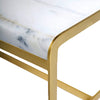 New Yorker Designer Marble Top Gold Tone & Iron Base Coffee Table