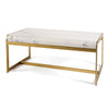 New Yorker Designer Marble Top Gold Tone & Iron Base Coffee Table