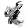 Massive Bighorn Ram's Head Sterling Silver Adjustable Ring