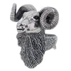 Massive Bighorn Ram's Head Sterling Silver Adjustable Ring