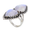 Butterfly Moonstone Sterling Silver Ring Size 7.5