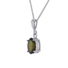 Astral Glow Moldavite and Sterling Silver Pendant Necklace
