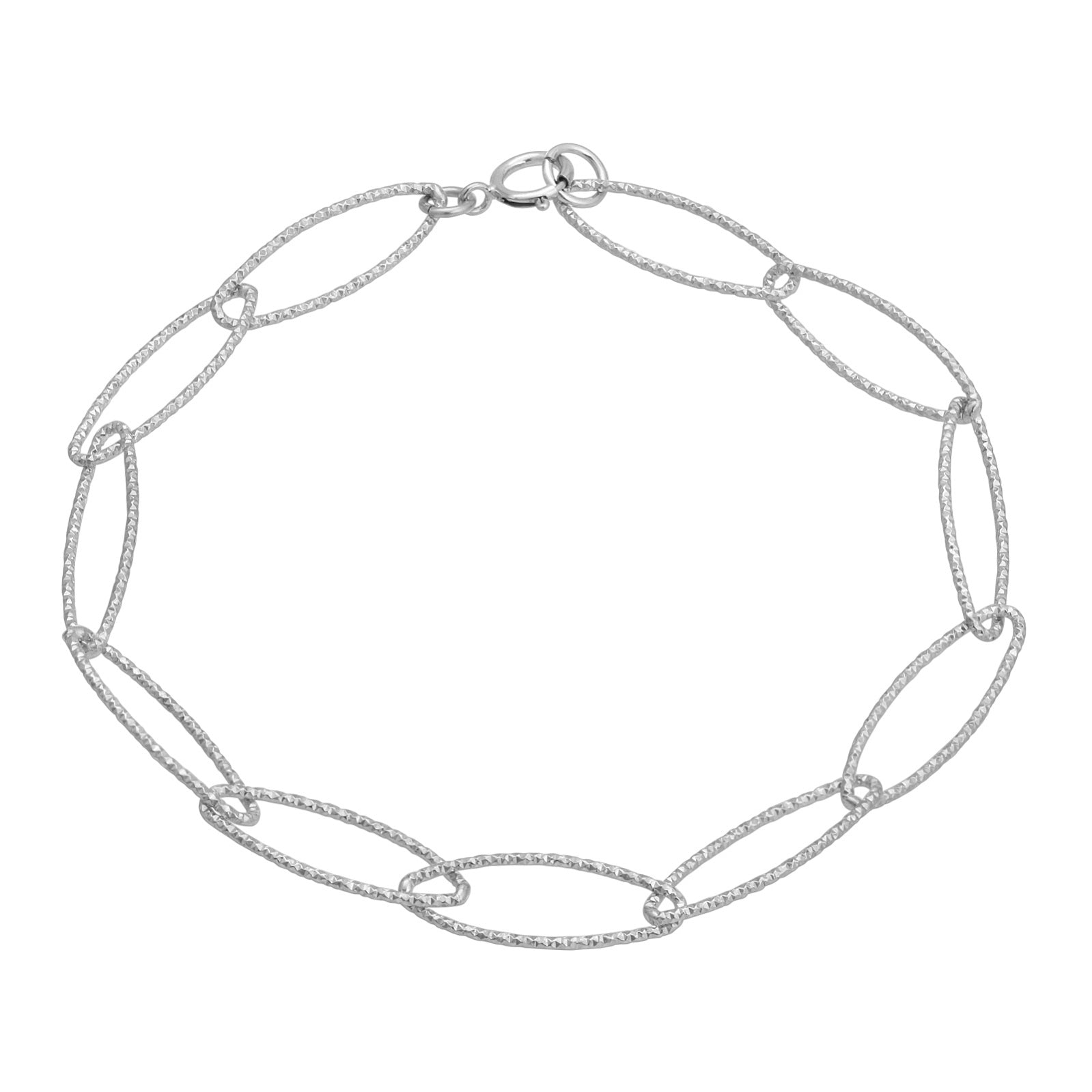 Oval Chain Link Diamond Cut Bracelet Hollywood