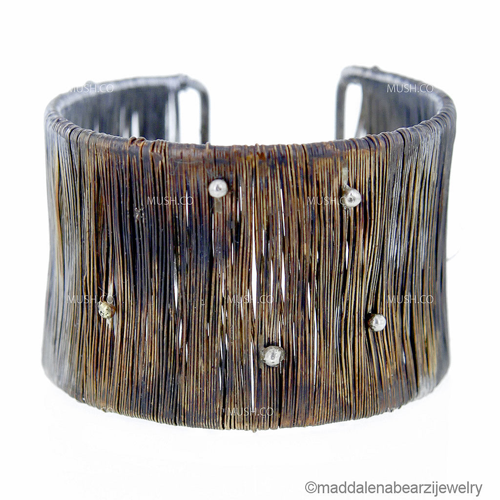 Blades Oxidized Copper & Sterling Silver Bracelet with Silver Baubles Hollywood