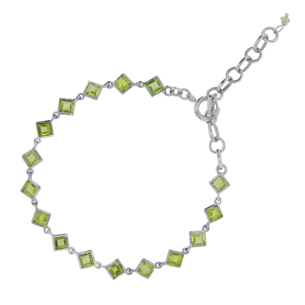 faceted-peridot-sterling-silver-link-bracelet