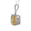 Princess Cut Citrine Pendant Necklace in Sterling Silver Setting