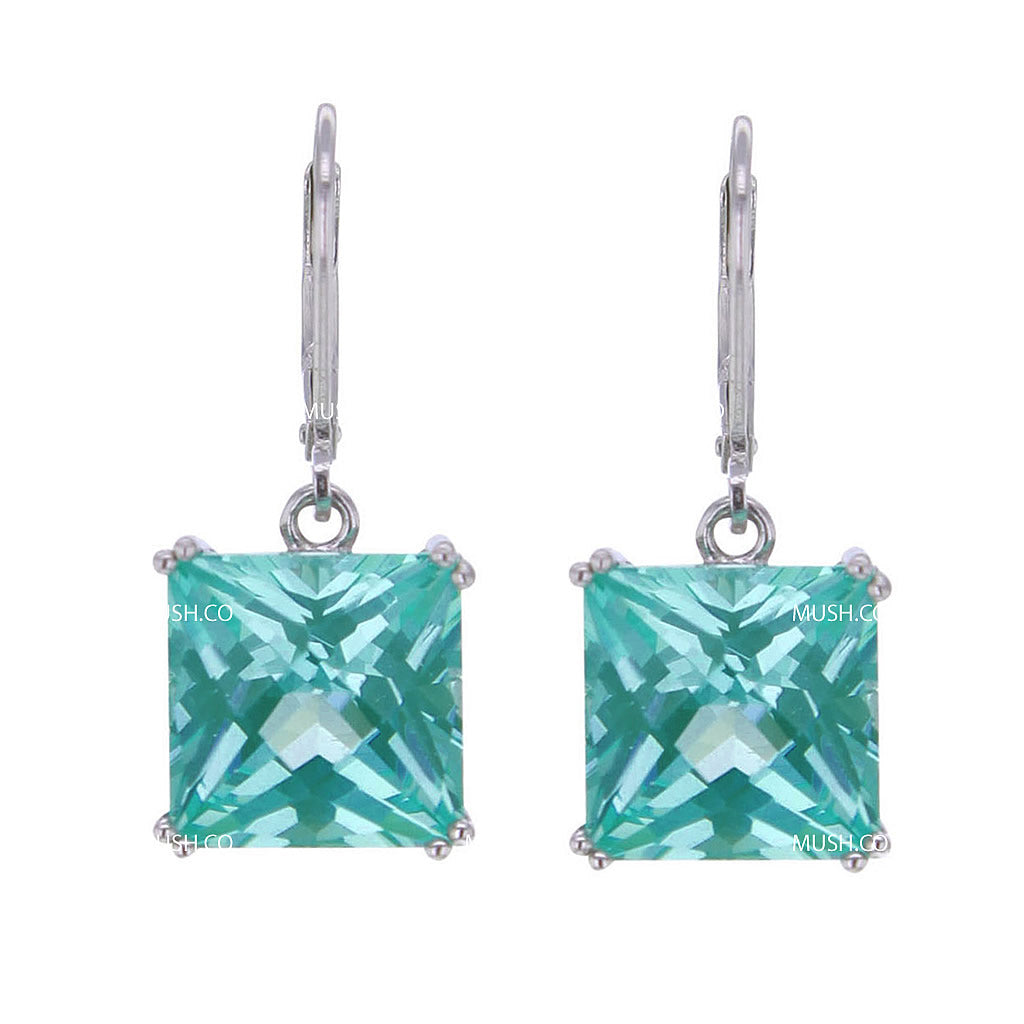 brilliant-princess-cut-ocean-green-spinel-sterling-silver-earrings