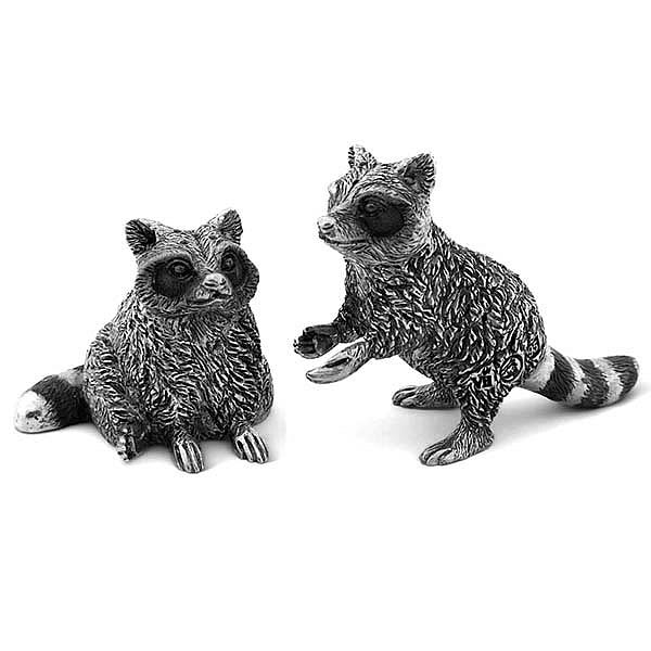 raccoon-family-salt-and-pepper-shaker-pair-from-sterling-silver-pewter