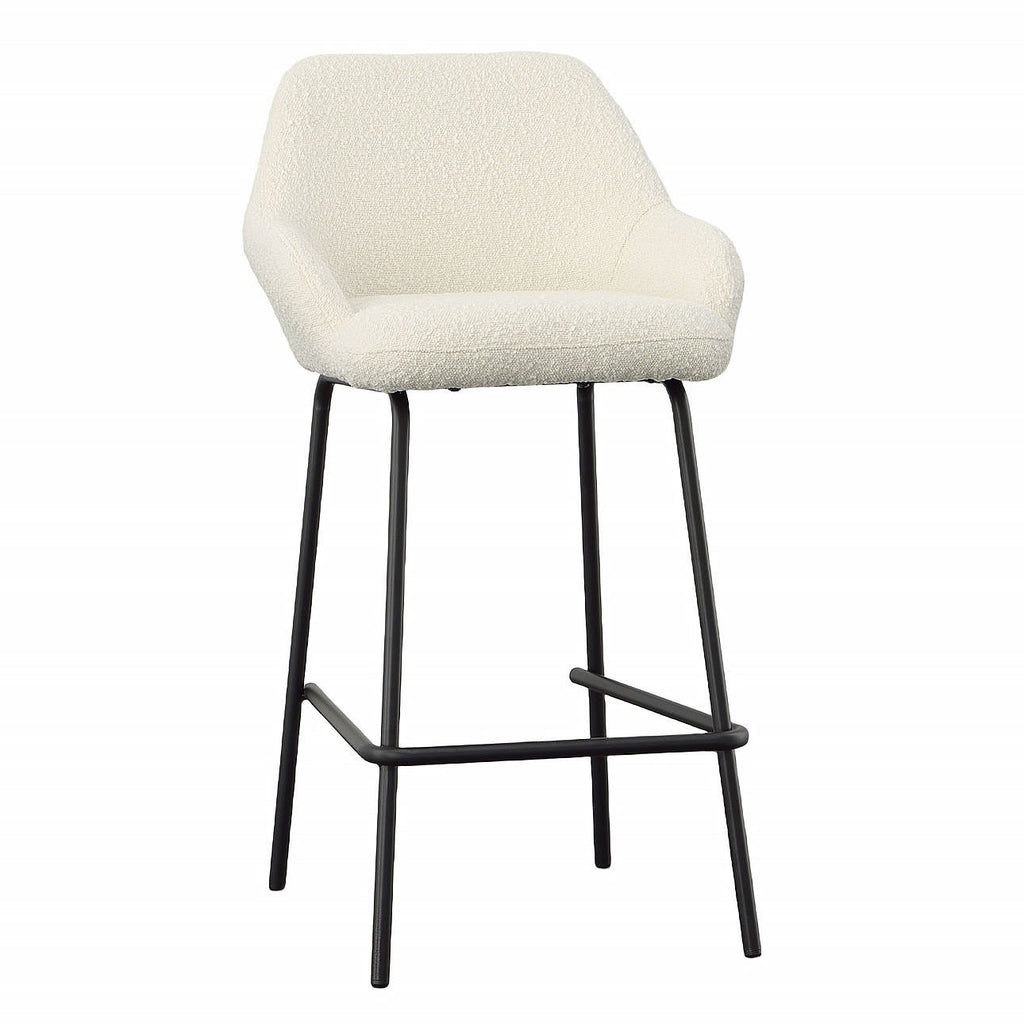 Rachel Counter Stool in Pearl White Poly Upholstery