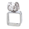Raw Herkimer Diamond Square Sterling Silver Ring Size 7