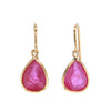 Faceted Pearshaped Ruby Earrings in 18K Solid Gold