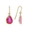 Faceted Pearshaped Ruby Earrings in 18K Solid Gold