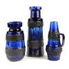 Cobalt Blue and Black Lava Glaze Vase Made in West Germany by Scheurich