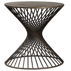 Marseille Industrial Side Table with Twisted Iron Rods
