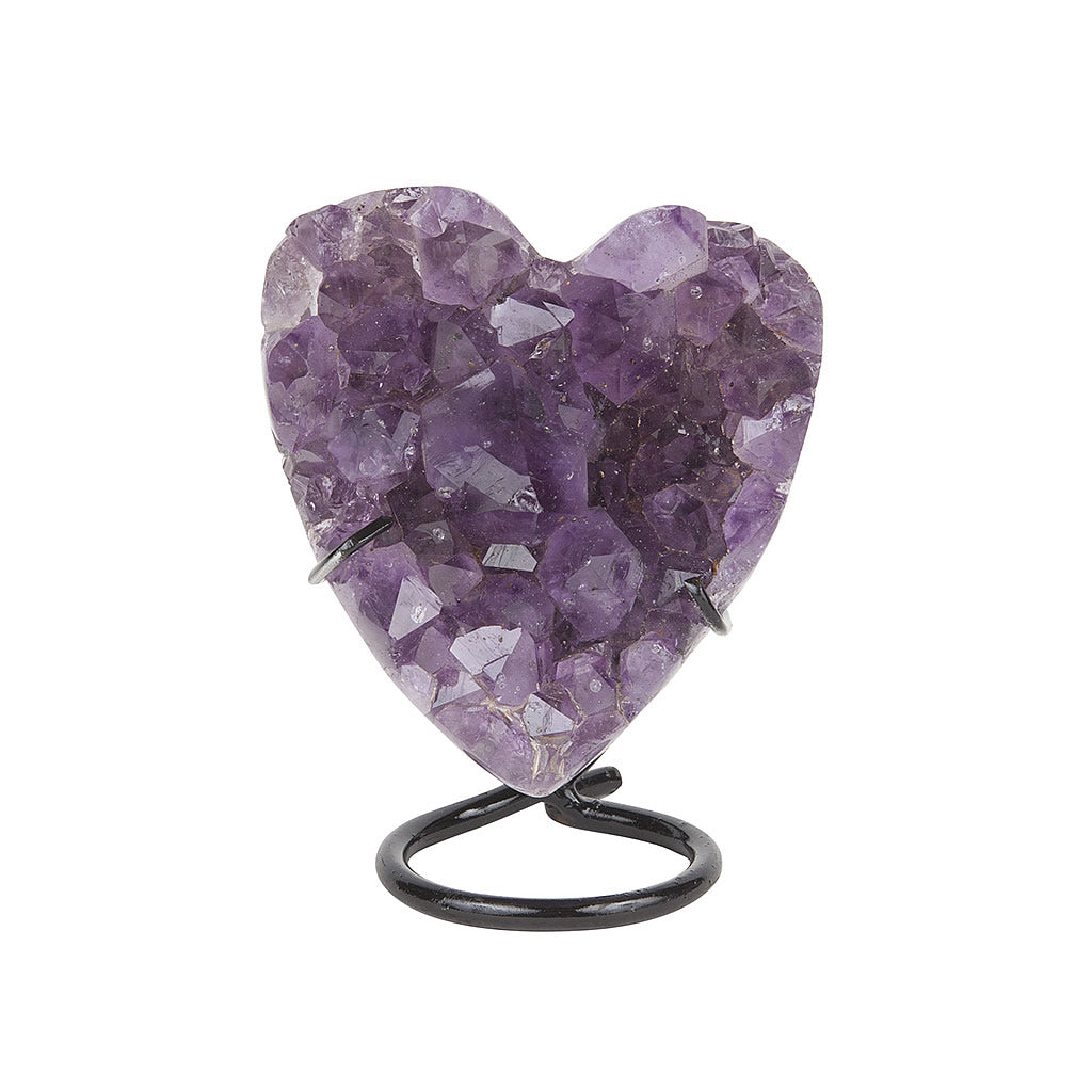 Amethyst Druse Geode Heart on Stand Hollywood