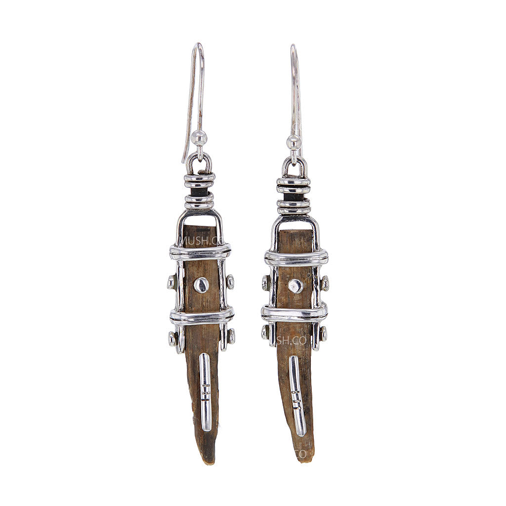 spear-ancient-fossil-artifact-earrings